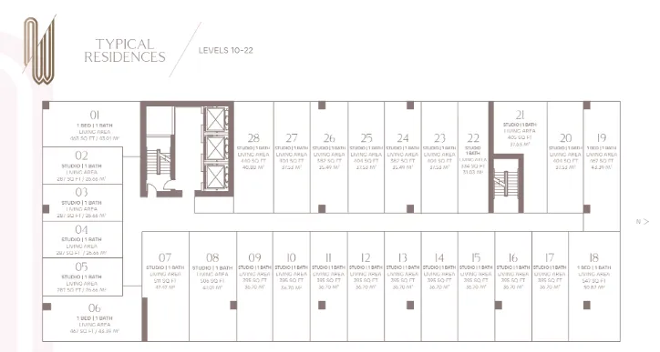 Mapa de la ubicación de One West Twelve Residences